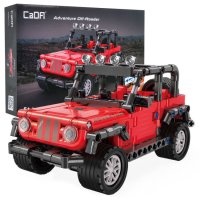 CaDA 317 el. technische Blöcke Roter Geländewagen mit Rückziehantrieb für Kinder ab 6 Jahren