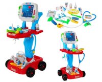 Kleiner Arztwagen mit EKG für Kinder 3+ EKG-Panel + Stethoskop + Thermometer + 17-tlg. Lichtklänge