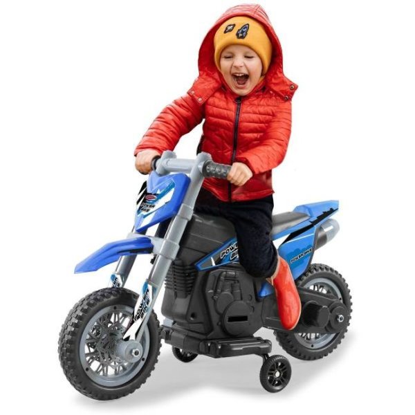 Ride-On Motorrad Power Bike Blau 6V