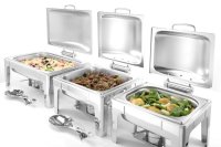 Hendi Chafing Dish ist satiniert mit 9 Liter und Deckel aus Edelstahl